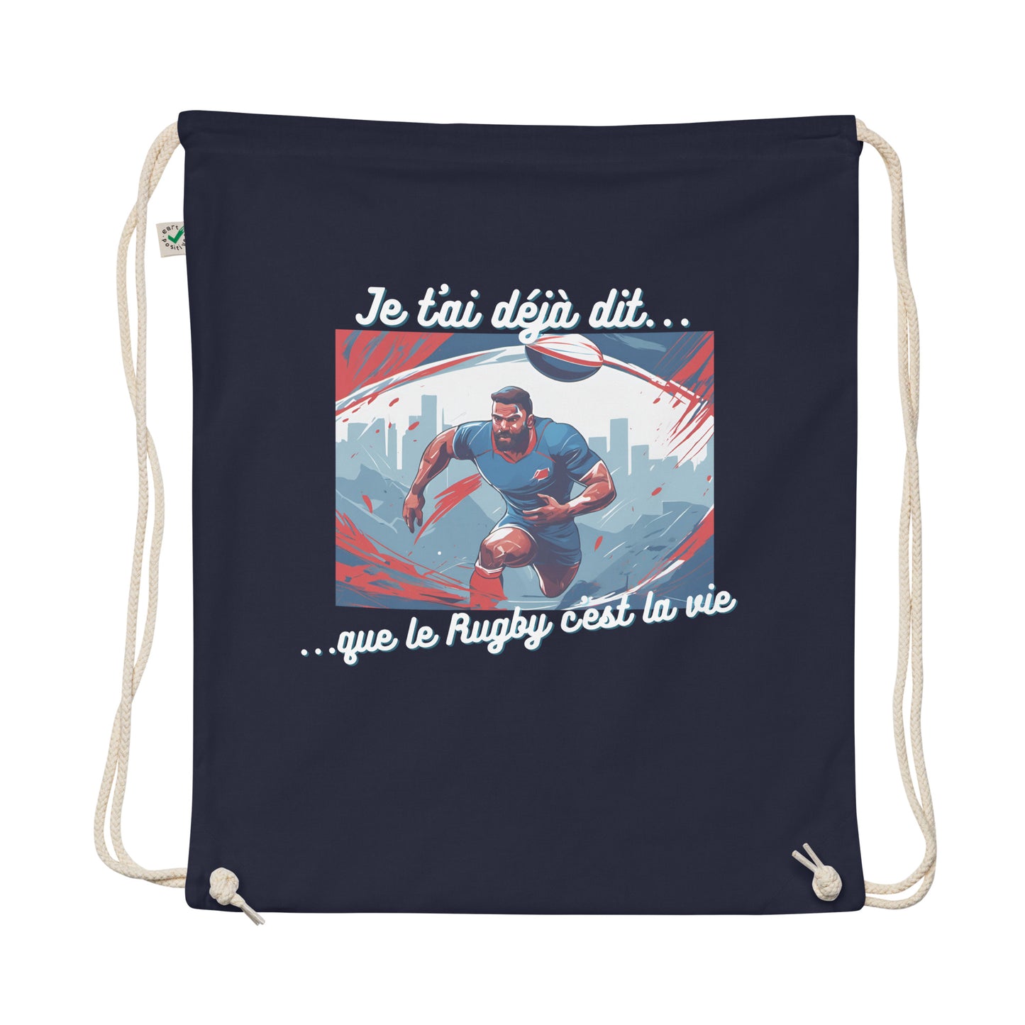 Sac à cordon bio - Rugby #1
